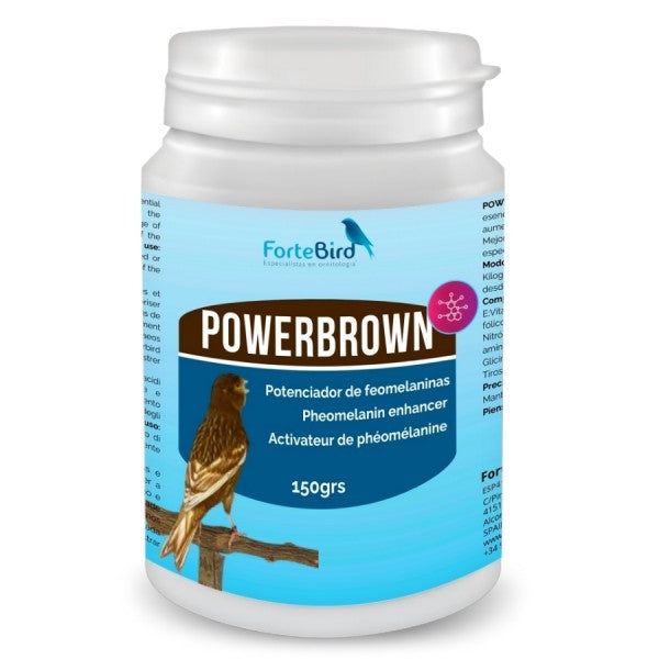 PowerBrown | El potenciador perfecto de feomelaninas para el plumaje de sus aves 150G